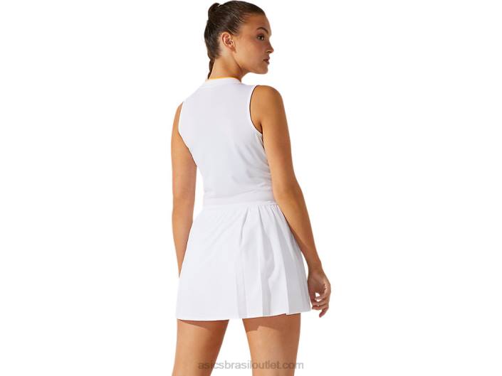 vestido de jogo feminino 462T4067 branco brilhante / branco brilhante Asics