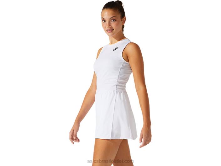 vestido de jogo feminino 462T4067 branco brilhante / branco brilhante Asics