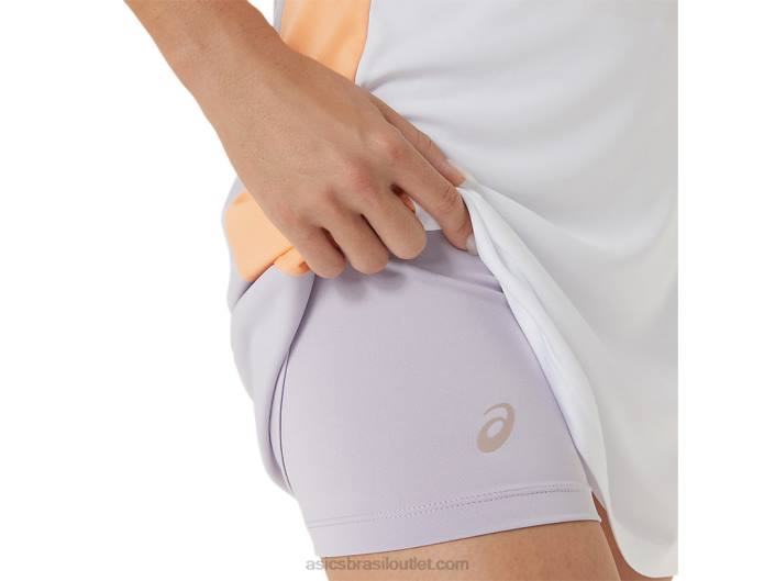 vestido gráfico da corte feminina 462T2451 branco brilhante/violeta crepúsculo Asics