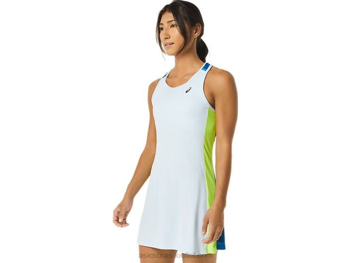 vestido gráfico da corte feminina 462T2557 céu/renascido azul Asics