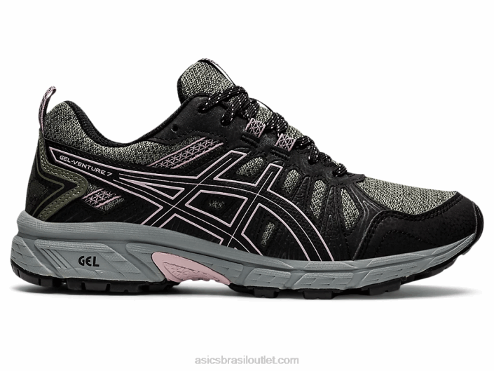 gel-venture 7 462T4118 líquen verde/divisor de águas rosa Asics