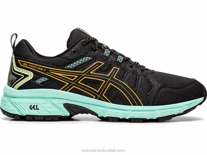 gel-venture 7 de largura 462T4162 pop preto/laranja Asics