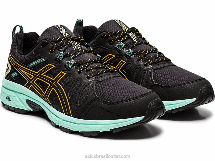 gel-venture 7 de largura 462T4162 pop preto/laranja Asics