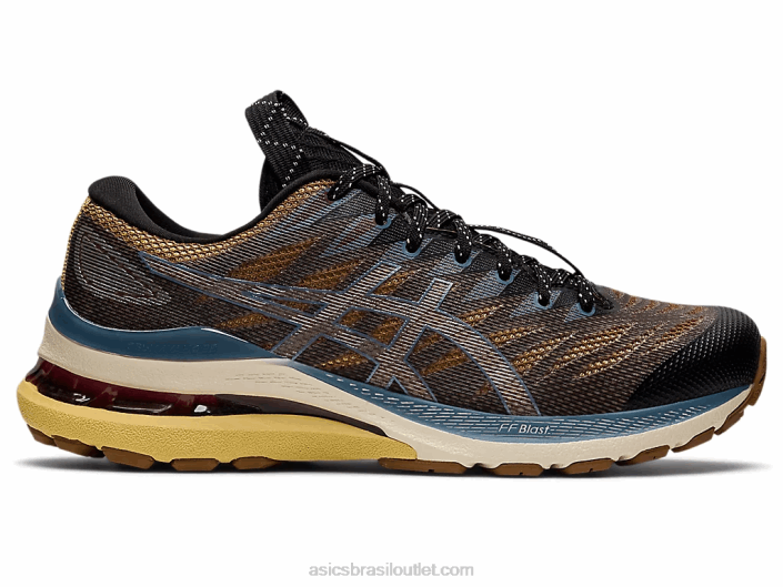 fn3-s gel-kayano 28 462T3139 antracite/ouro antigo Asics