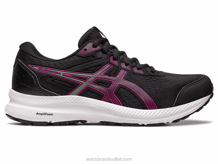 gel contend 8 de largura 462T2435 rave preto/rosa Asics