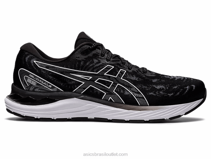 gel cumulus 23 de largura 462T3930 Preto branco Asics