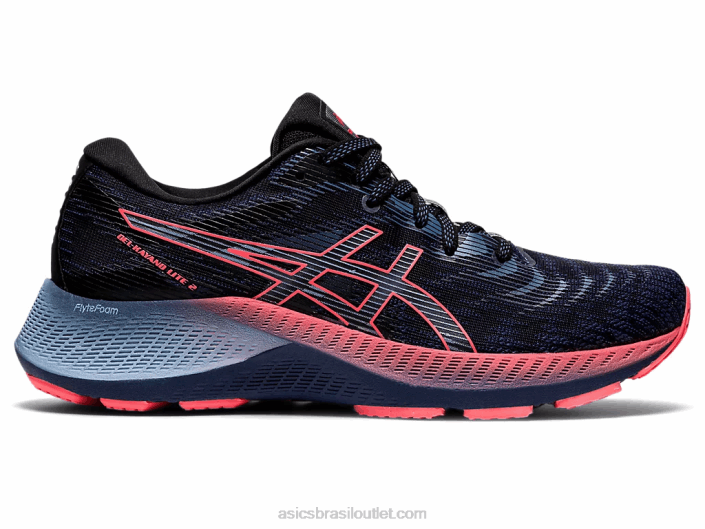 gel kayano lite 2 462T3861 azul trovão/coral ardente Asics