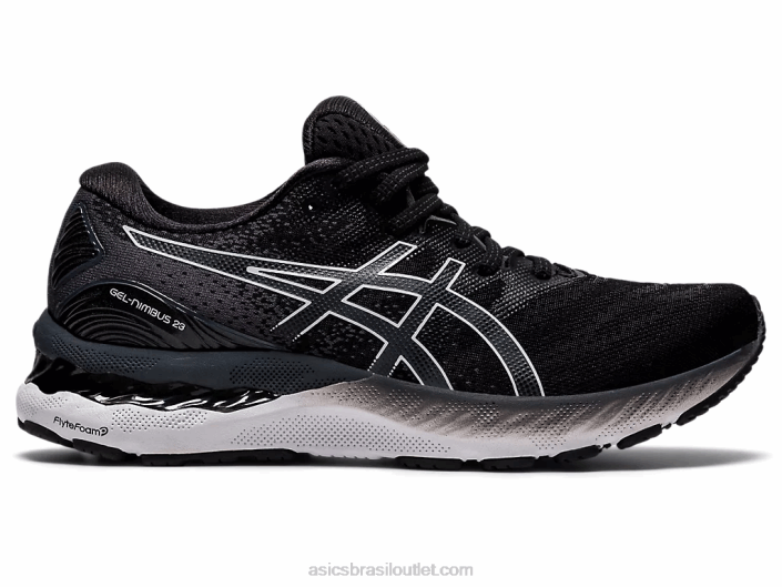 gel nimbus 23 de largura 462T4011 Preto branco Asics