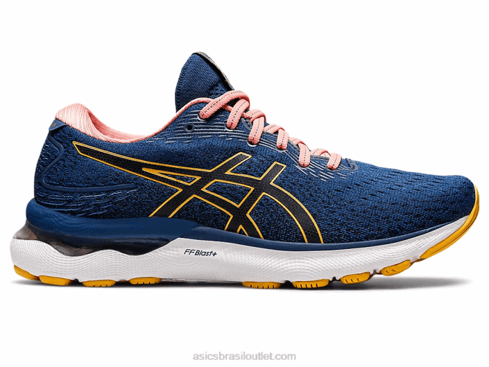 gel nimbus 24 462T2667 azul meia-noite/amarelo tigre Asics