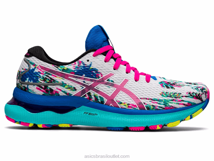 gel nimbus 24 462T3226 branco/rosa brilhante Asics