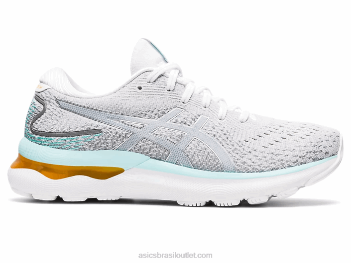 gel nimbus 24 462T3234 branco/prata pura Asics