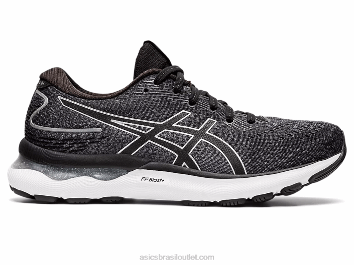 gel nimbus 24 462T3540 preto/prata pura Asics