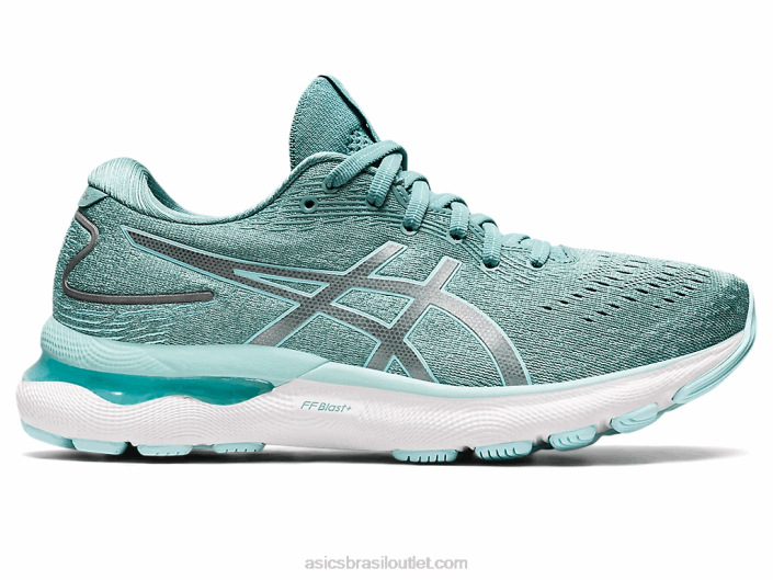 gel nimbus 24 de largura 462T3428 sálvia/azul claro Asics