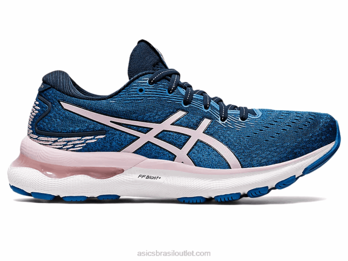 gel nimbus 24 de largura 462T3430 azul francês/mal rosa Asics