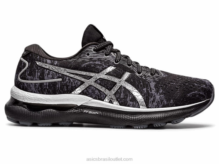 gel nimbus 24 platinum 462T3447 cinza transportadora/prata pura Asics