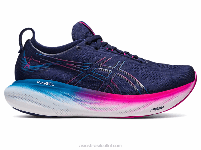 gel nimbus 25 462T2138 rave azul índigo/rosa Asics