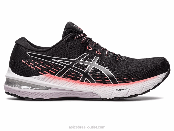 gel-perseguir 8 462T2477 preto/prata pura Asics