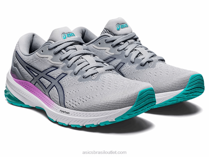 gt-1000 11 462T2987 cinza glaciar/azul mergulho Asics