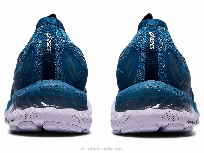 malha gel nimbus 23 462T3922 fio dental cinza/mako azul Asics