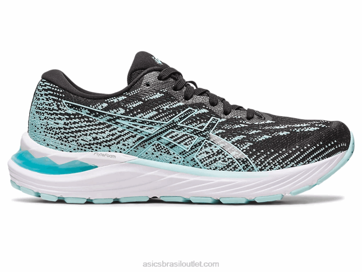 malha gel stratus 3 462T2346 preto/azul claro Asics
