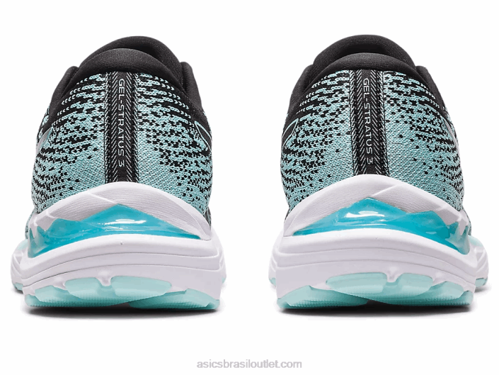 malha gel stratus 3 462T2346 preto/azul claro Asics