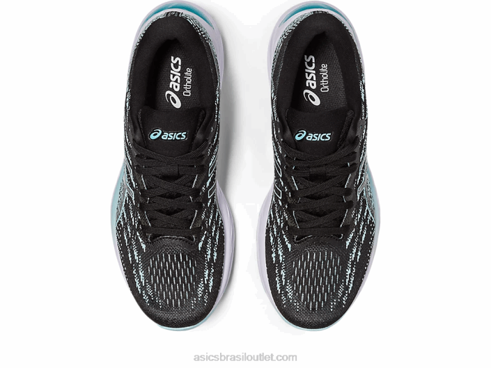malha gel stratus 3 462T2346 preto/azul claro Asics