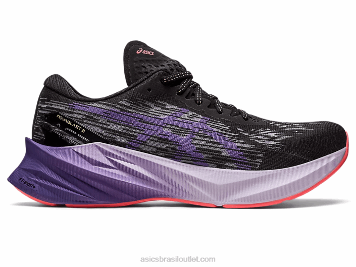 nova explosão 3 462T2460 preto/roxo empoeirado Asics
