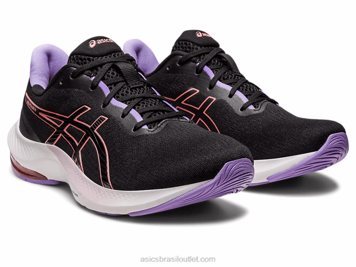 pulso de gel 14 462T2483 preto/mamão Asics