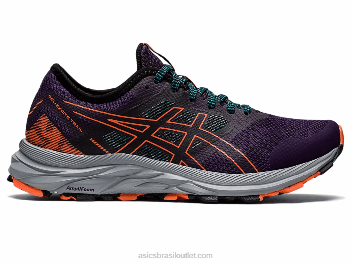 trilha de excitação de gel 462T2857 sombra noturna/nova laranja Asics