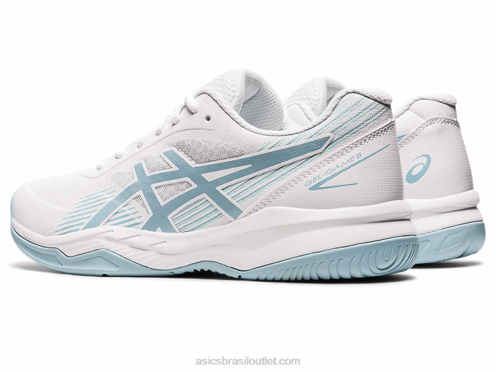 jogo de gel 8 462T3192 branco/azul fumaça Asics